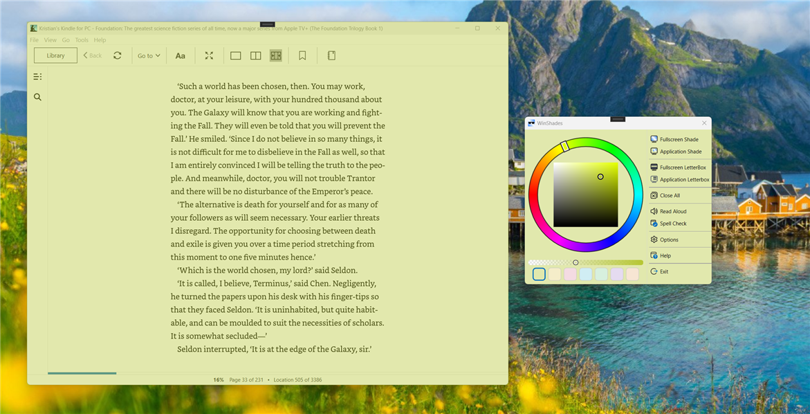 WinShades fullscreen shade overlay
